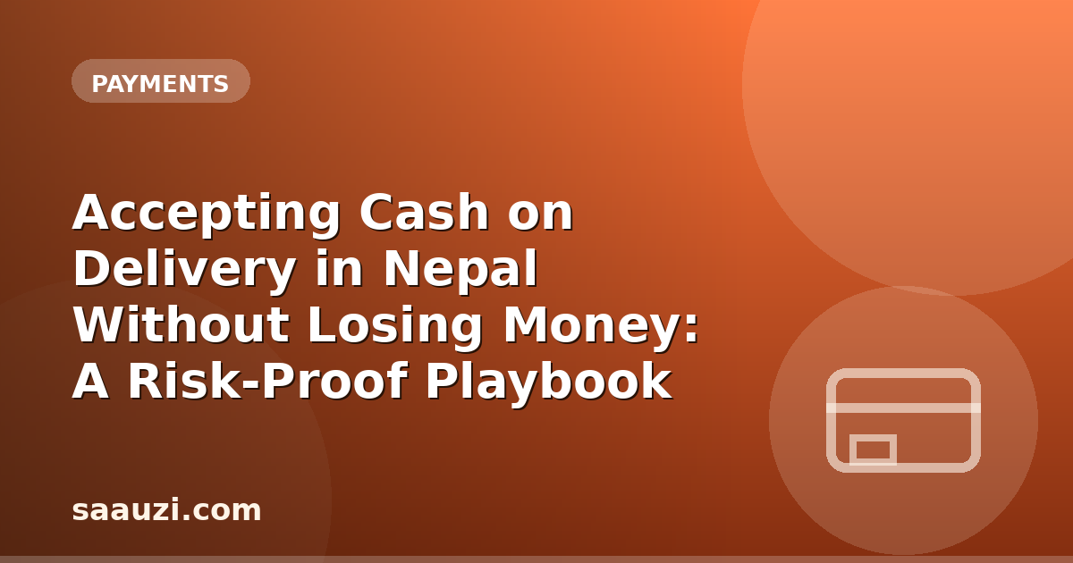 Accepting Cash on Delivery in Nepal Without Losing Money: A Risk-Proof Playbook