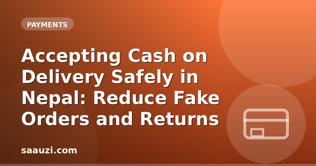 Accepting Cash on Delivery Safely in Nepal: Reduce Fake Orders and Returns