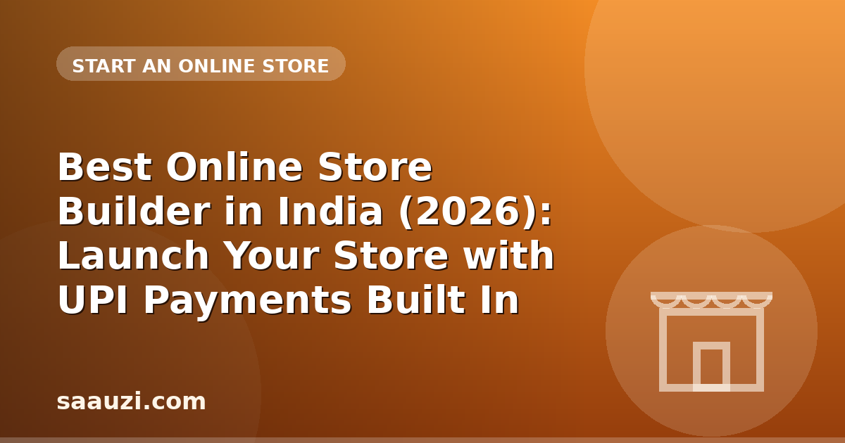 Best Online Store Builder in India (2026): Launch Your Store with UPI Payments Built In