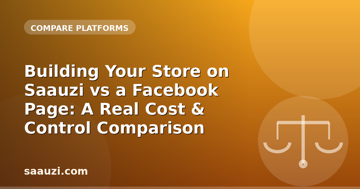 Building Your Store on Saauzi vs a Facebook Page: A Real Cost & Control Comparison