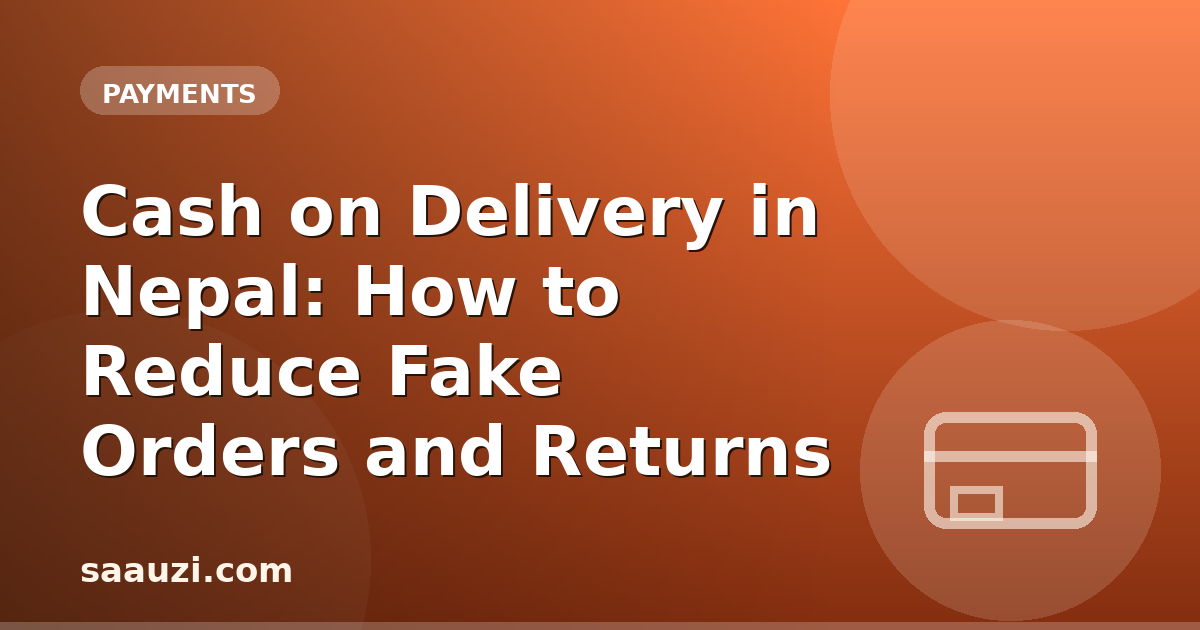 Cash on Delivery in Nepal: How to Reduce Fake Orders and Returns