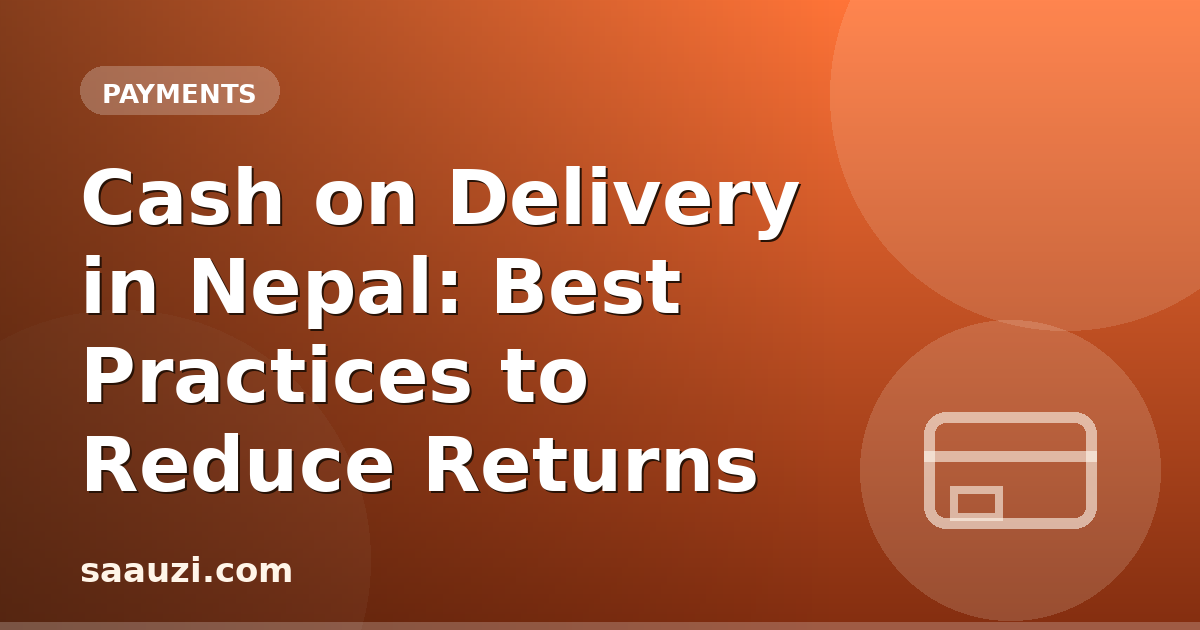 Cash on Delivery in Nepal: Best Practices to Reduce Returns
