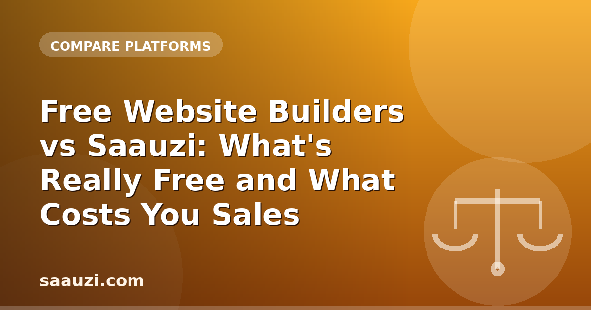 Free Website Builders vs Saauzi: What's Really Free and What Costs You Sales