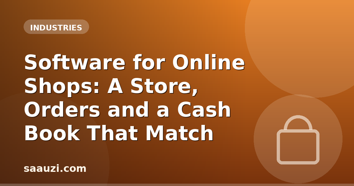 Software for Online Shops: A Store, Orders and a Cash Book That Match