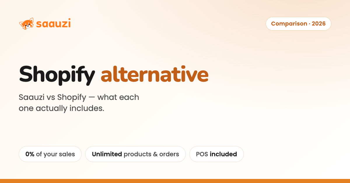 Shopify Alternative: Saauzi vs Shopify Compared (2026)