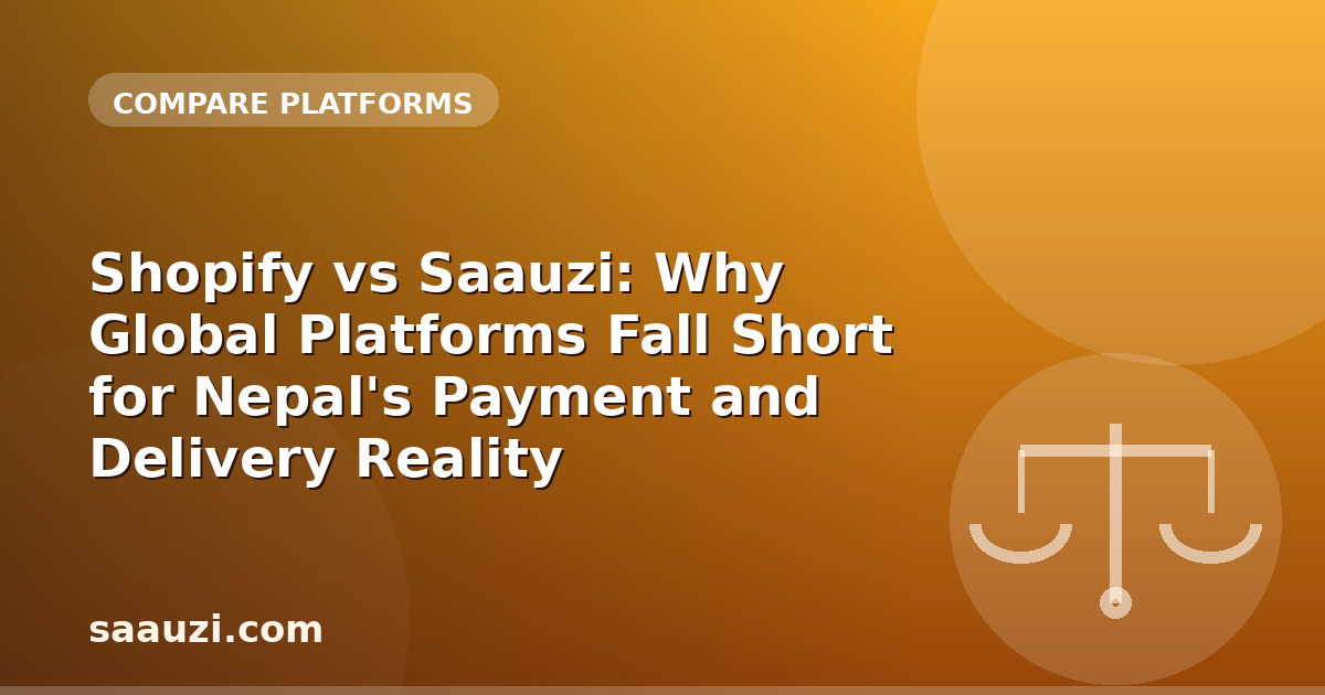 Shopify vs Saauzi: Why Global Platforms Fall Short for Nepal's Payment and Delivery Reality